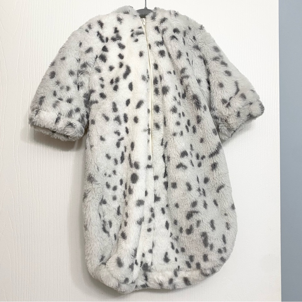 Baby Faux Fur Leopard Print One Piece Zip Up